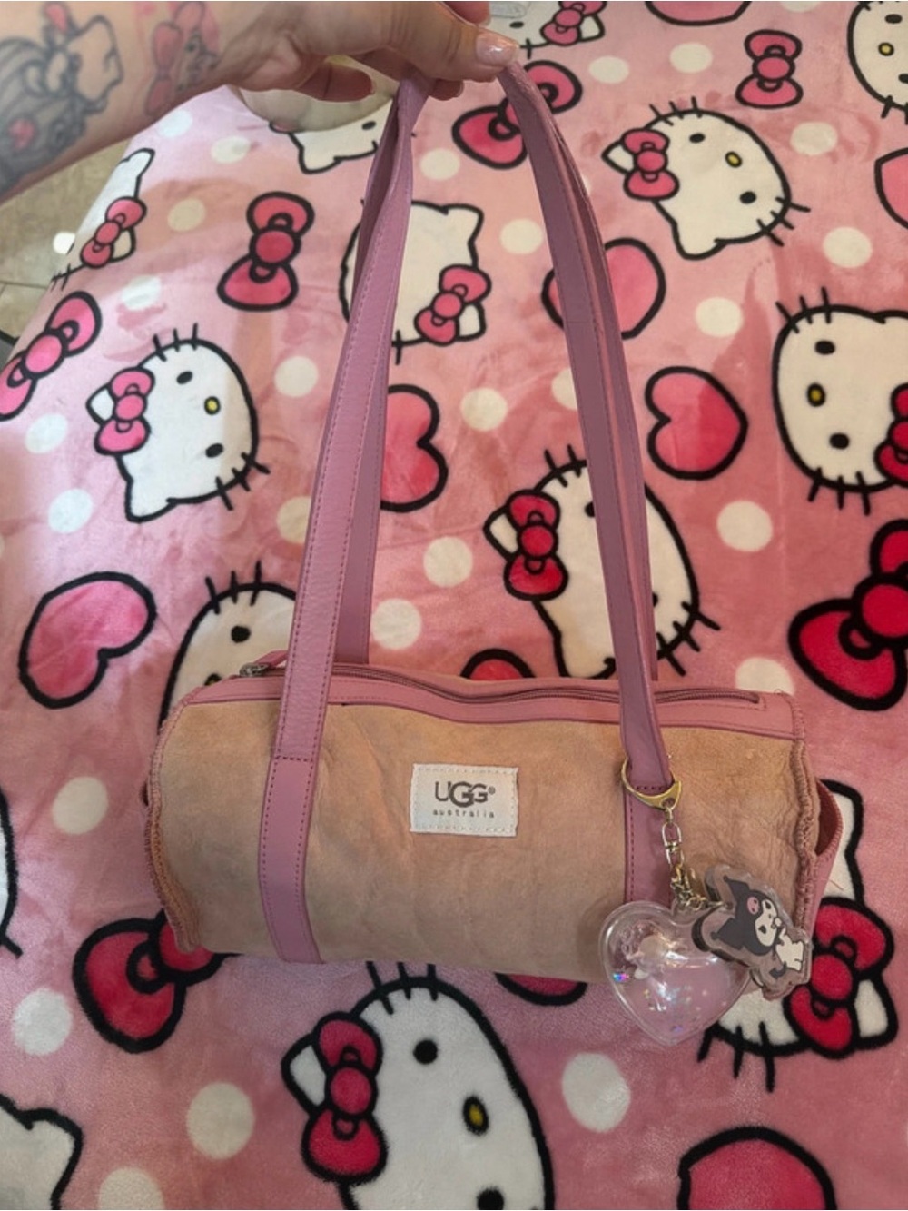 UGG Janey Barrel Bag Pink & Brown Shoulder Bag